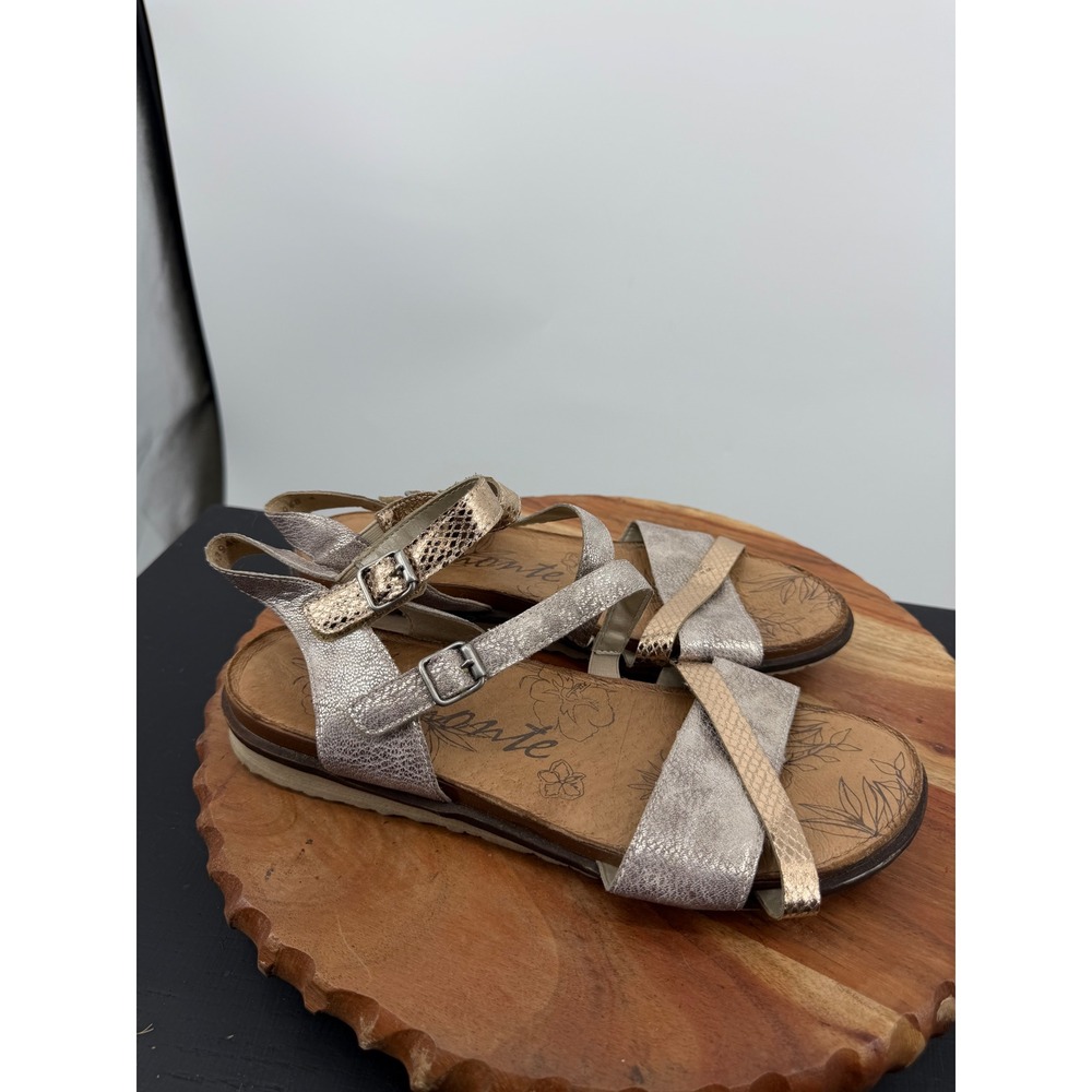 Remonte Strappy Metallic Sandals Women 41 Silver Rose Gold Snakeskin Embossed